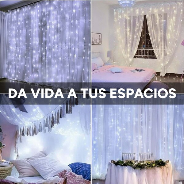 100 Luces Navidad Led 9 Metros Cable Cristal Guia Con Modos Variante Fria