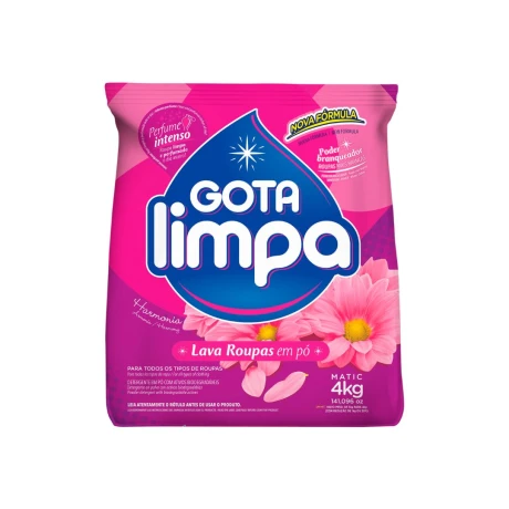 DETERGENTE EN POLVO MATIC GOTA LIMPA 4 KG HARMONIA DETERGENTE EN POLVO MATIC GOTA LIMPA 4 KG HARMONIA