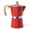 Cafetera Italiana Espresso 6 Tazas Aluminio Rojo