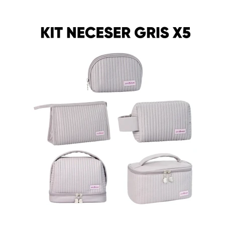 Kit Neceseres Texturados Gris Sc