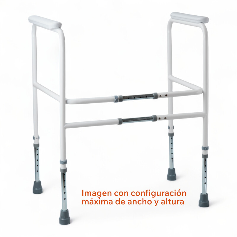 Marco de Seguridad Para Inodoro de Aluminio Altura Ajustable Sin Color
