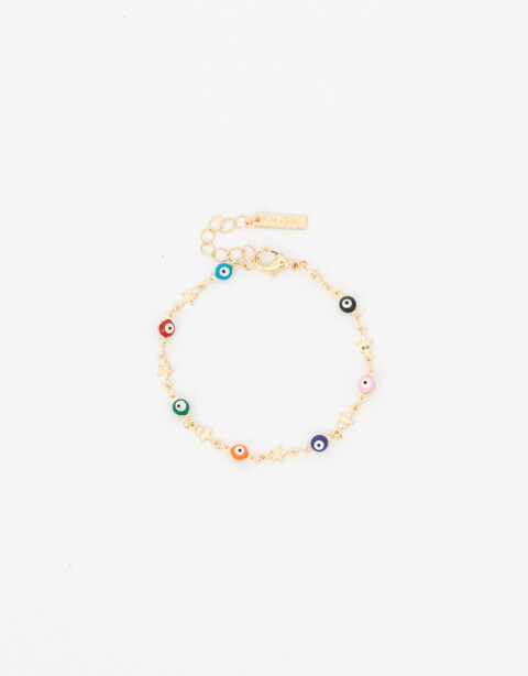 Pulseras Flexibles Color Pulsera Multicolor Dije Ojo Turco - Combinacion Multicolor