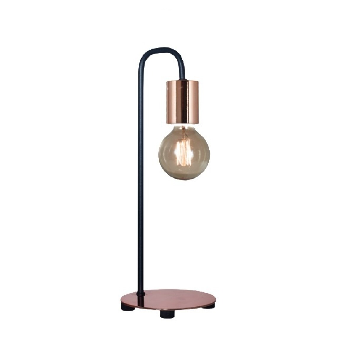 VELADOR DE MESA "WANDA" E27 NEGRO/COBRE 
