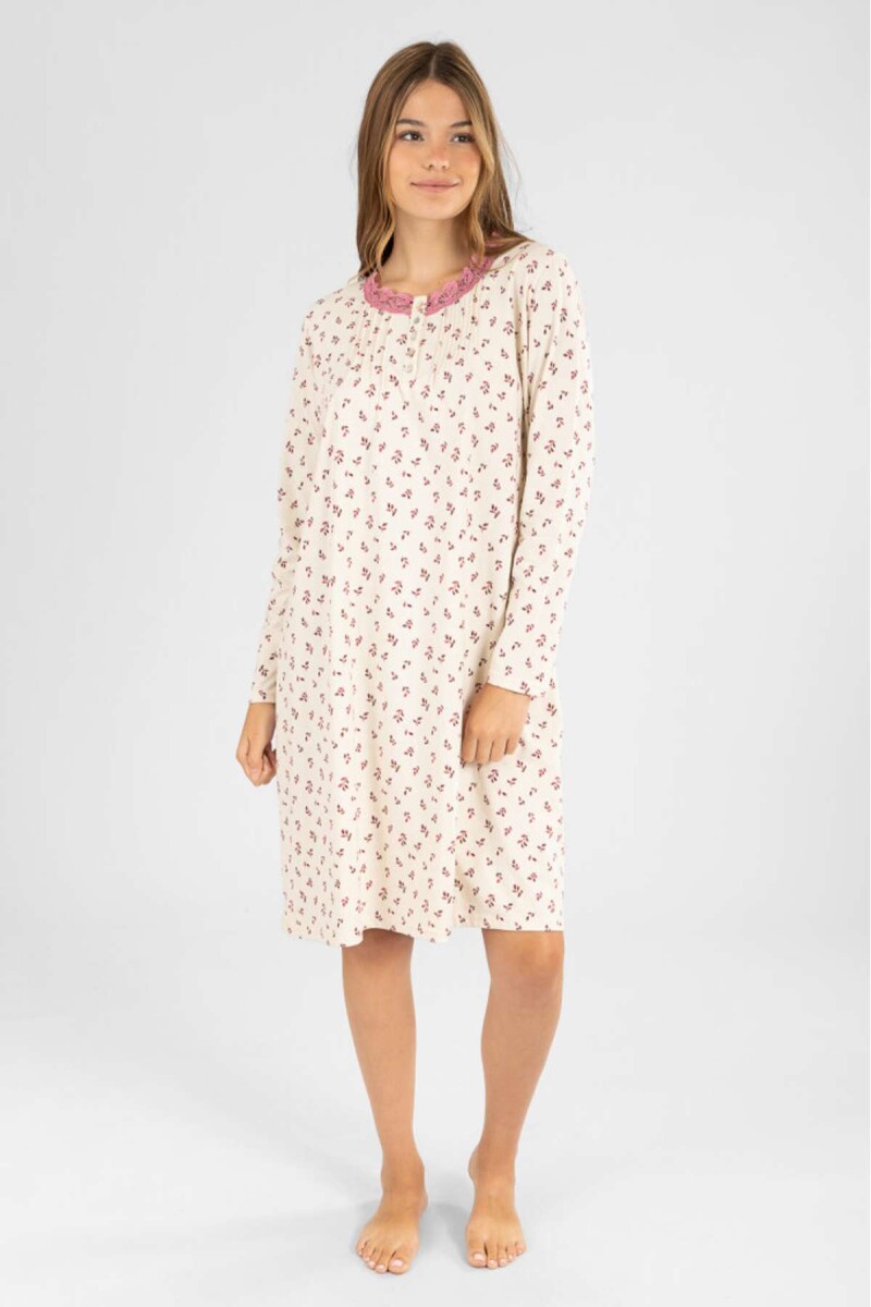 61.1594 camison flores - Marfil 