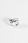 Anillo acero geometric plateado