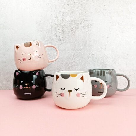 Taza De Cerámica Gatito Rosado