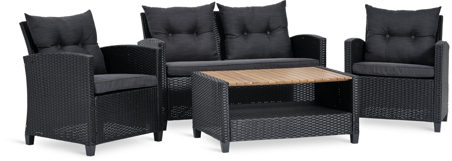 Set jardín VEN 4 plazas negro 