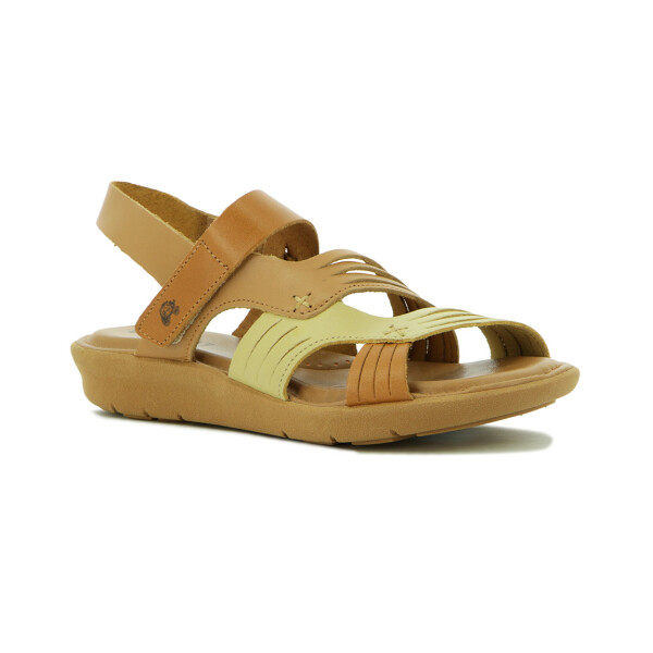Sandalia Country Mujer Dos Tiras Con Pulsera Beige-nuez