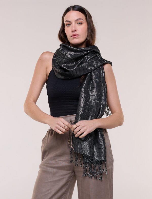 Pashmina Metalizada NEGRO/PLATEADO