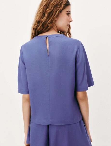 BLUSA MANGA CORTA DE LINO BLUSA FEM