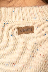 Cardigan Broches Bouttonne Beige Melange