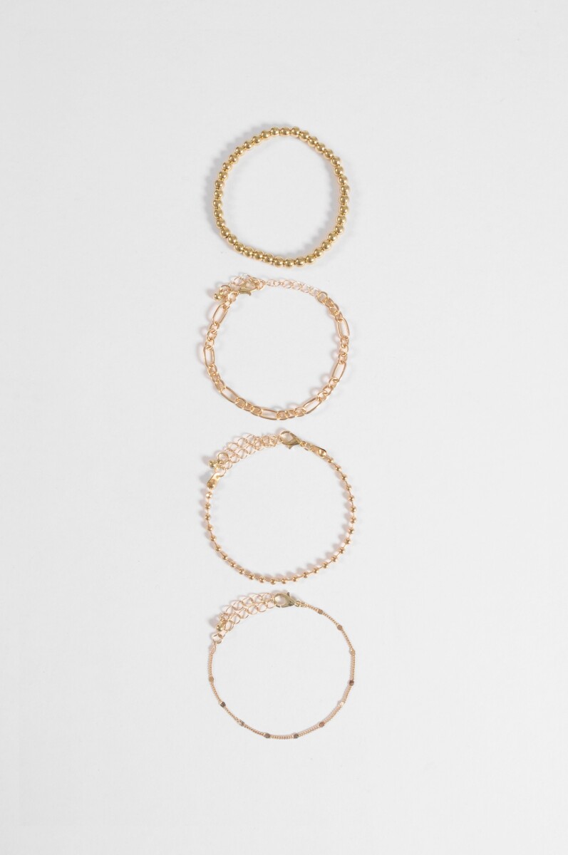 Set de 5 pulseras - dorado 