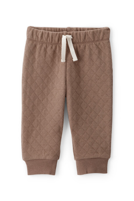 Set dos piezas de algodón, pantalón capitoneado y body, diseño bosque Sin color