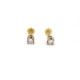 Caravanas En Oro 18K 2 Colores Y Brillantes Caravanas En Oro 18K 2 Colores Y Brillantes