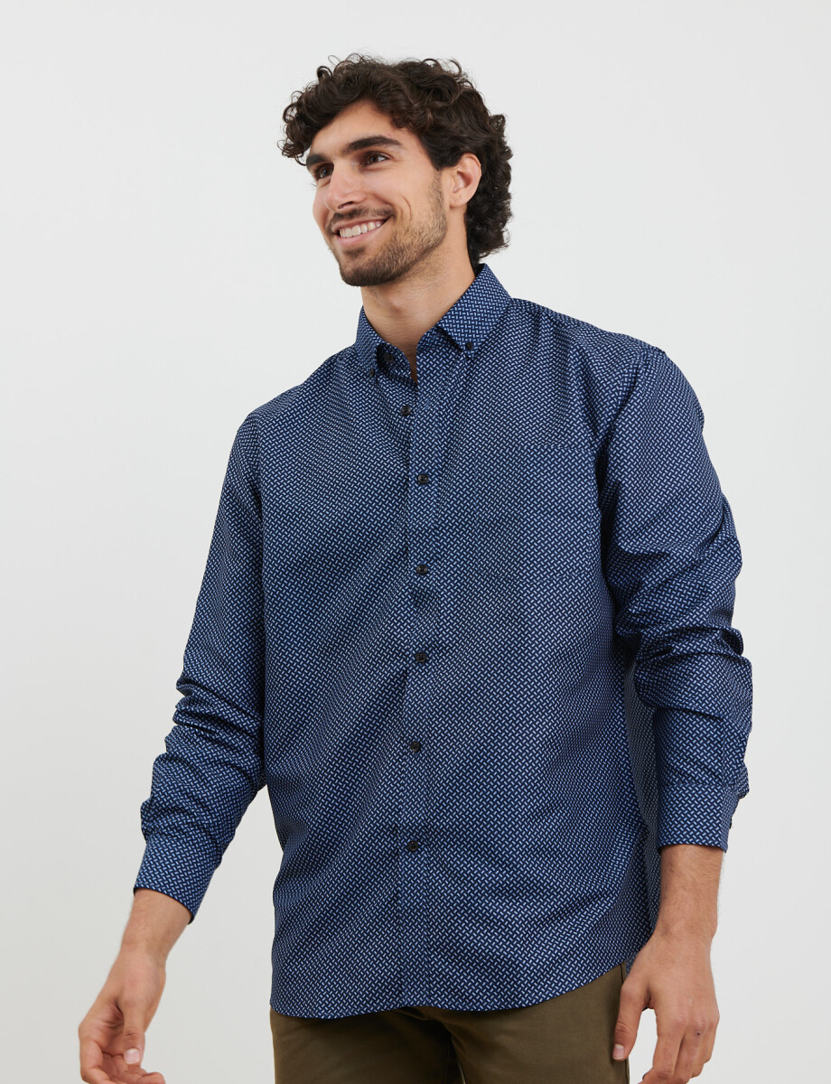 012544 CAMISA HARRINGTON LABEL Azul Osc/bla