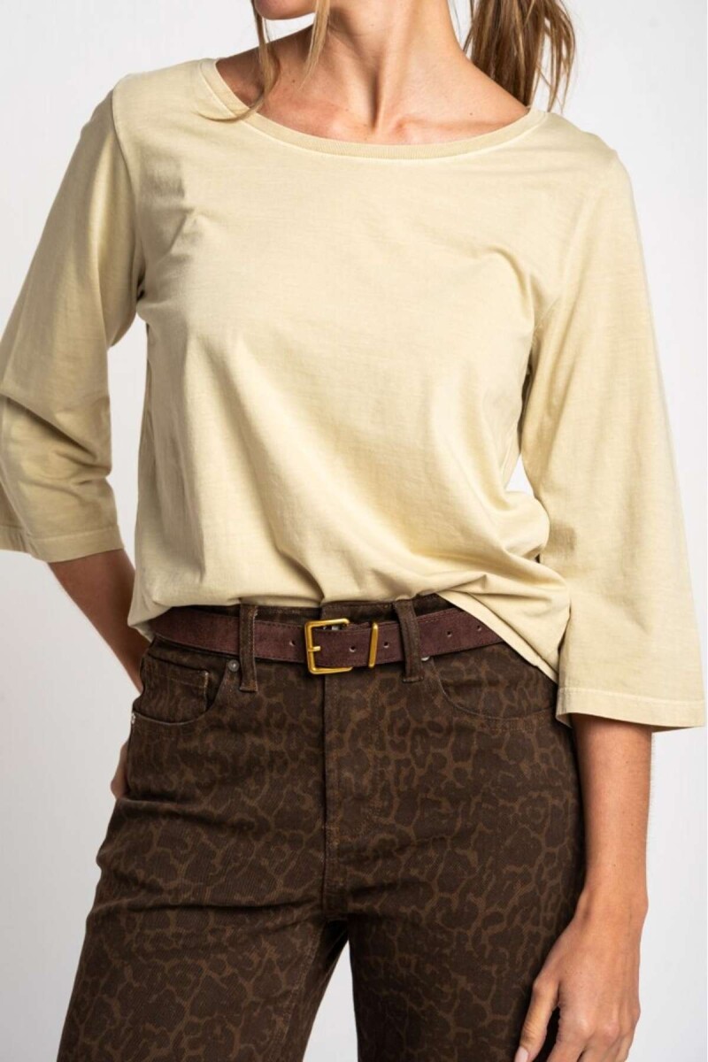 Remera Lavada Manga 3/4 - Pistacho 