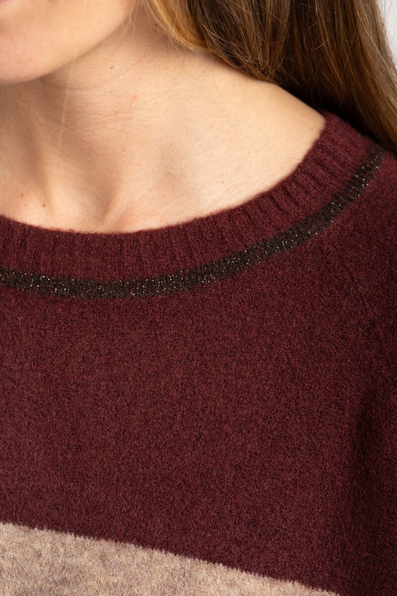 Sweater Rayado Bordeaux