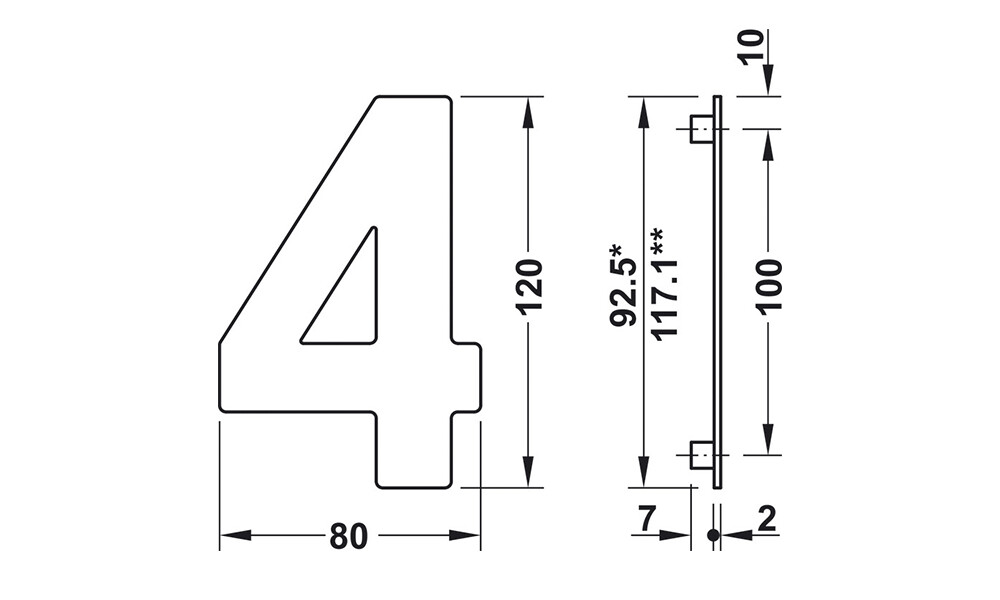 Número para puerta 8 987.21.180 Número Para Puerta 8 987.21.180