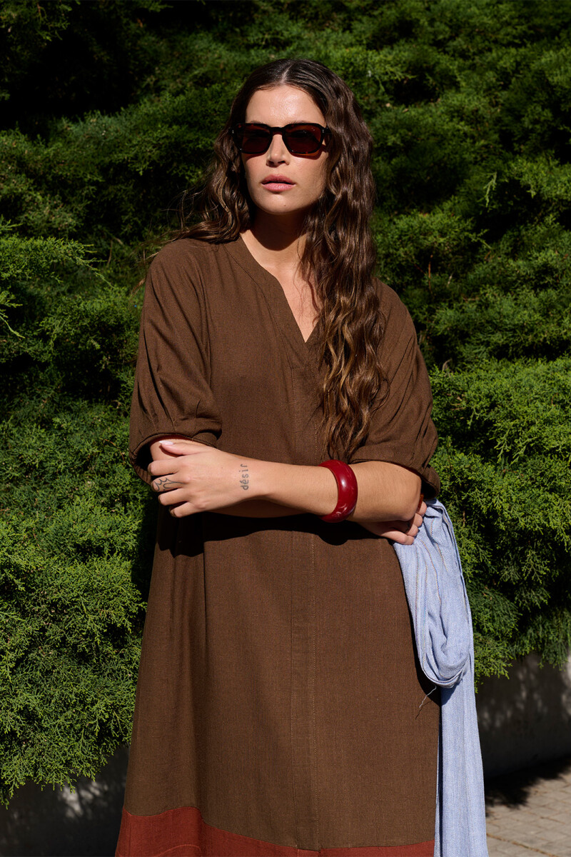 VESTIDO MARGA MARRON