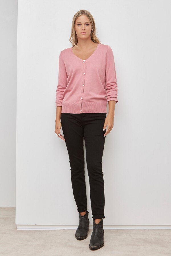 Cardigan Botones Nacarados ROSA