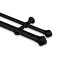 Barrote cortina doble de metal 1,5 m + 2 Soportes NEGRO