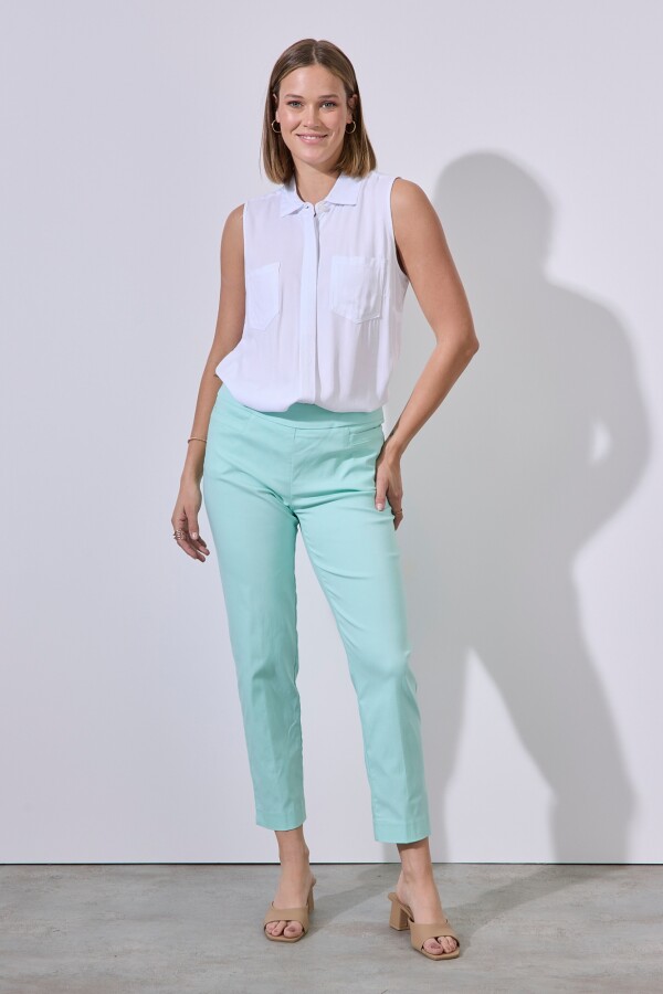 Pantalon Recto Modelador VERDE AGUA