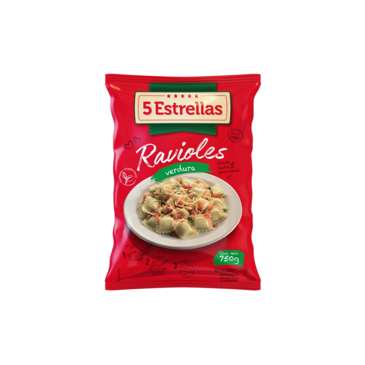 Ravioles de verdura 5 Estrellas - 750 gr 