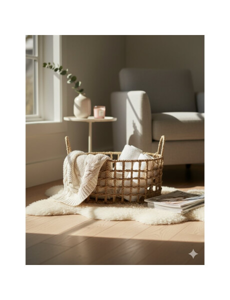 CESTO OVAL C/ASAS 31x25xH14/20CM SEAGRASS NATURAL CESTO OVAL C/ASAS 31x25xH14/20CM SEAGRASS NATURAL