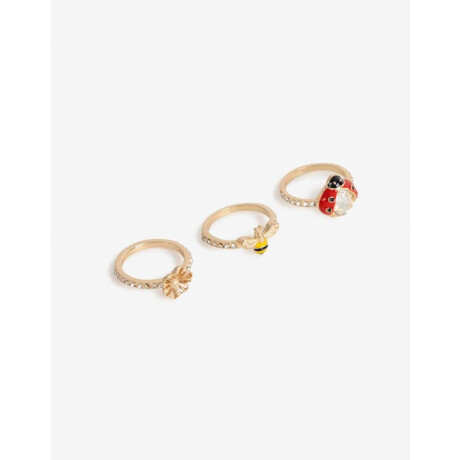 Set De Anillos Dorado