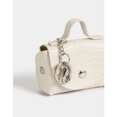 Monedero Cuerina Croco Blanco Crudo