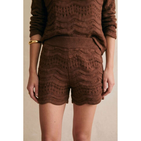 Short Tejido Texturado Chocolate