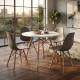 Juego de comedor Con Mesa Circular de 80cm + 4 Sillas Eames Gris/Blanco