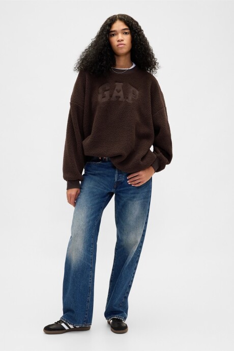 Buzo Corderito Logo Gap Mujer Terra Brown V2