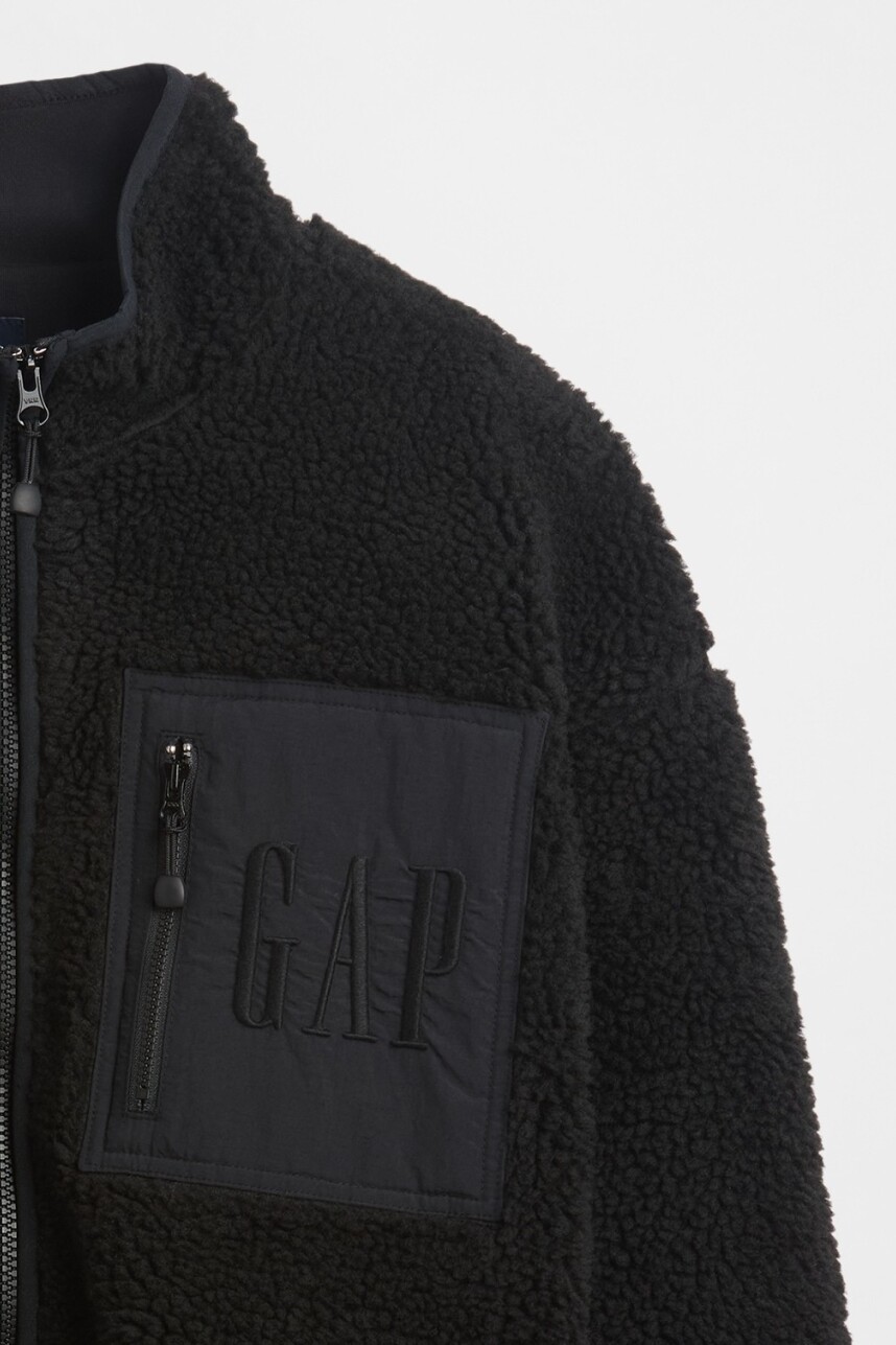 Canguro Con Cierre Polar Logo Gap Hombre True Black