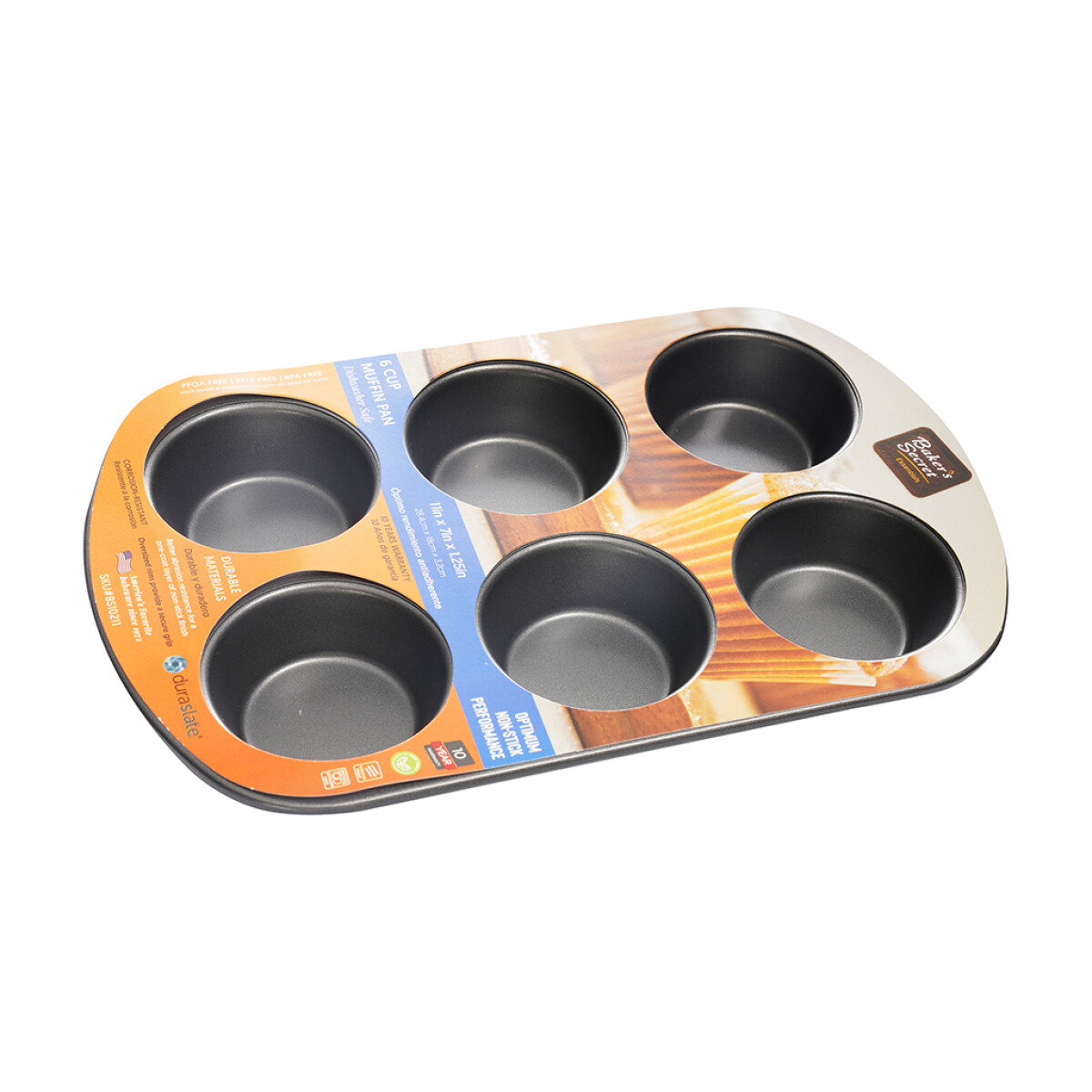 MOLDE MUFFIN X6 ANTIAD. 28X18X3.2CM/0.4MM ESSENTIAL 