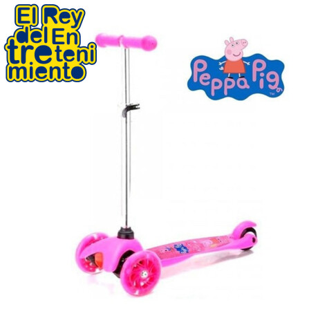 Monopatín Tripatín Peppa Pig Ajustable Ruedas Con Luz Rosado