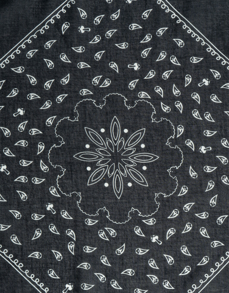 Pañuelos Raso Estampados Varios Pañuelo De Algodón Estampado - Negro