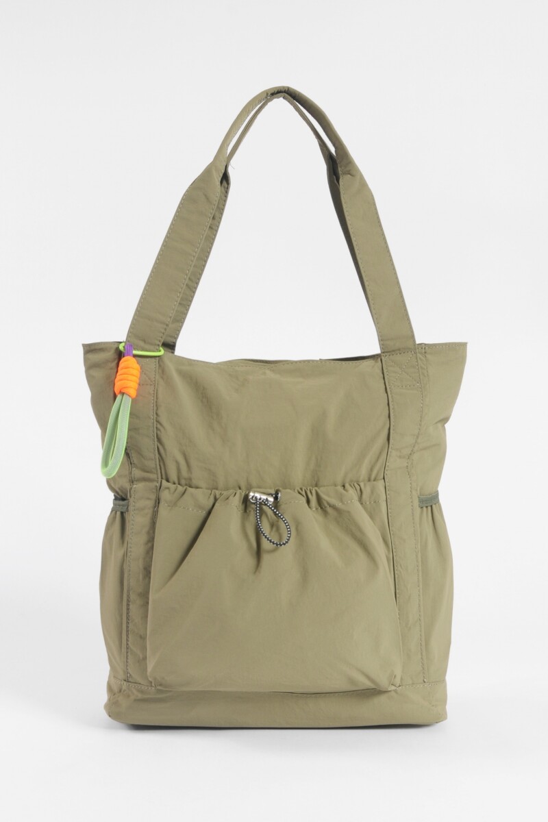 Mochila shopper de tela verde