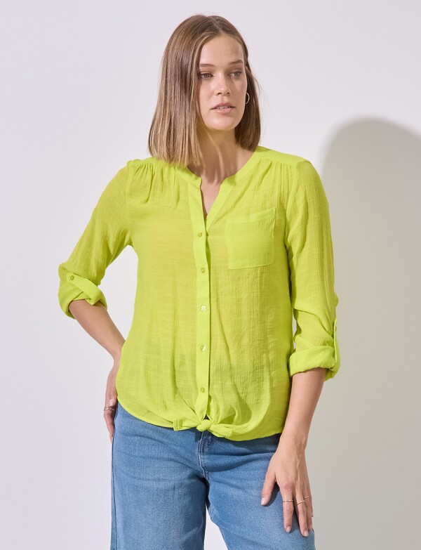 Blusa Nudo Botones AMARILLO