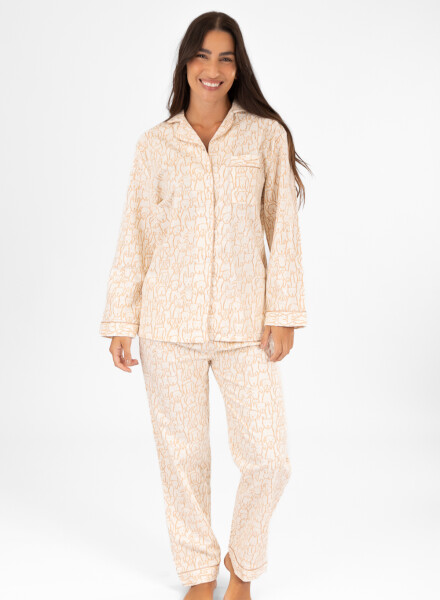 Pijama franela Beige