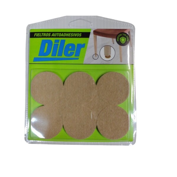 Fieltro Circular Autoadhesivo Grande 6 Unidades Diler Fieltro Circular Autoadhesivo Grande 6 Unidades Diler