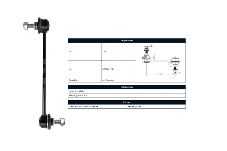 Bieleta Chev Spark Gt 98-22 Der/Izq Bieleta Chev Spark Gt 98-22 Der/Izq