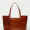 Bolso The Icon en cuero grabado big croco Cuoio