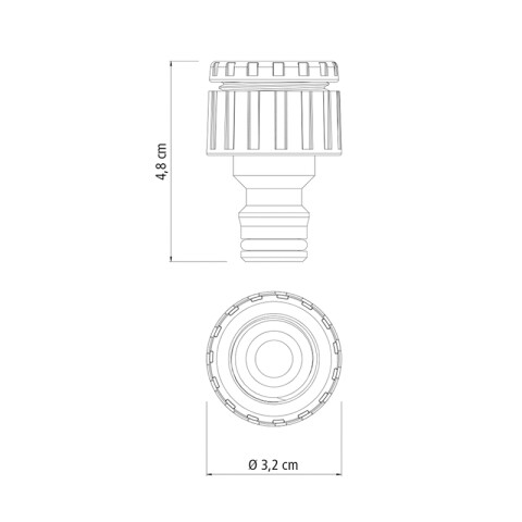 Pote x 75 adaptadores de rosca 1/2" y 3/4" p/ manguera de 1/2" TN1652