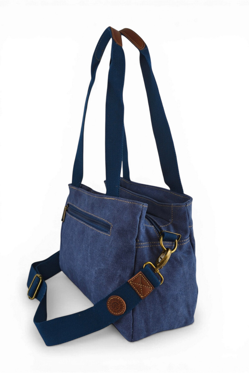 Bolso cartera en lona Azul