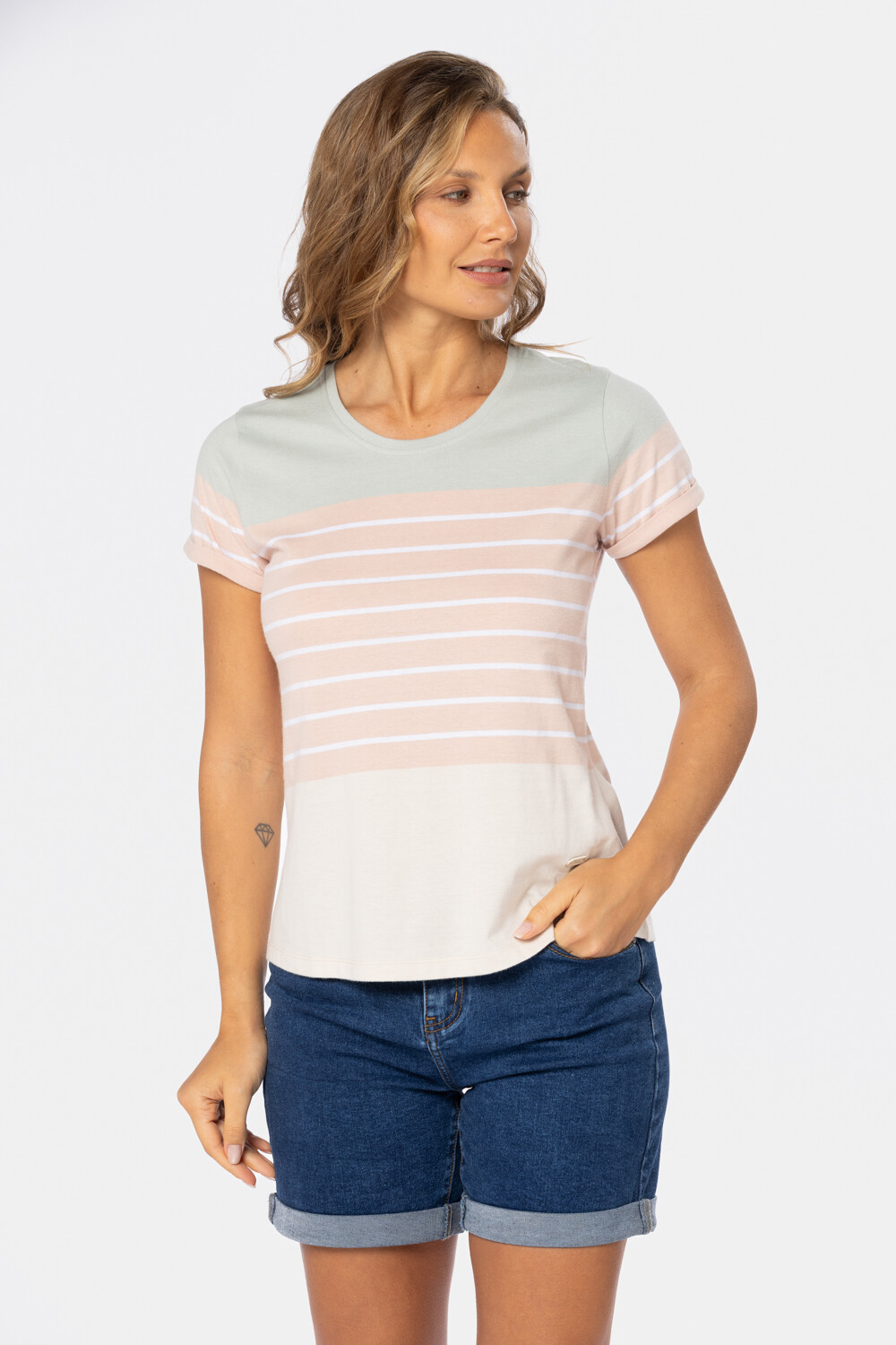 REMERA RAYADA Verde