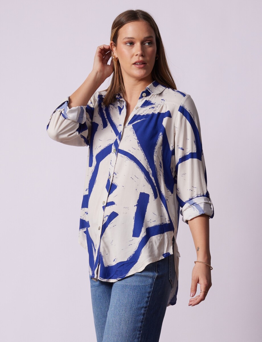 Camisola Print - Multi/azul 