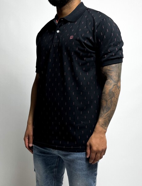 Polo estampada Delfas Negro