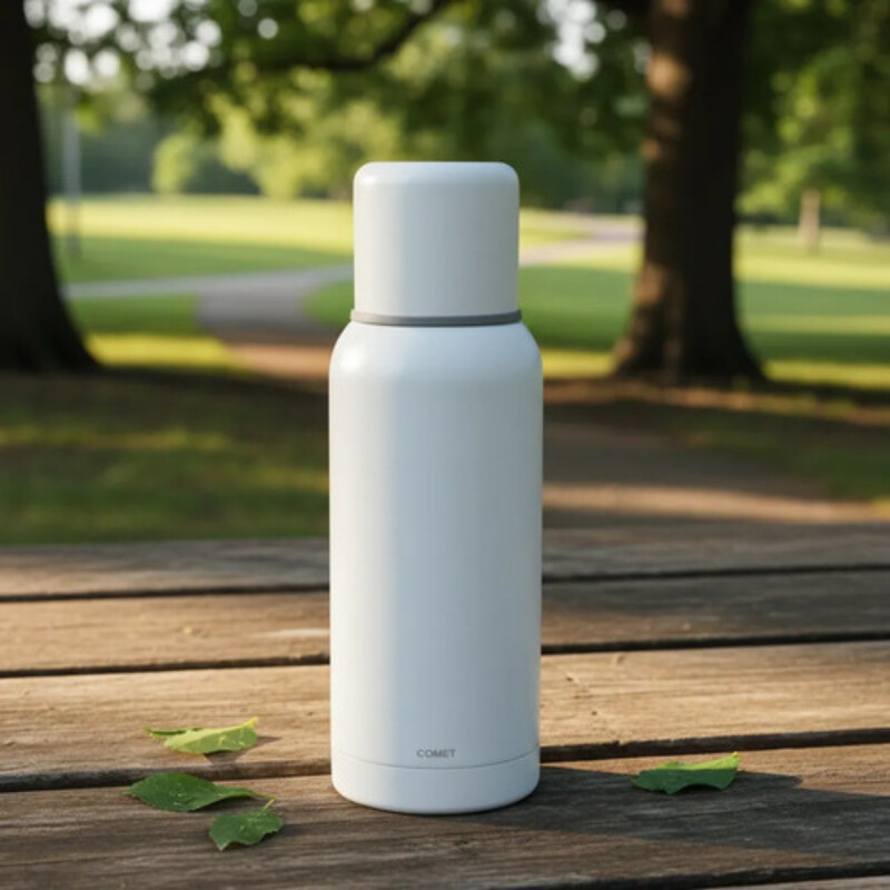 Termo Bala en acero inox de 1 lt Blanco