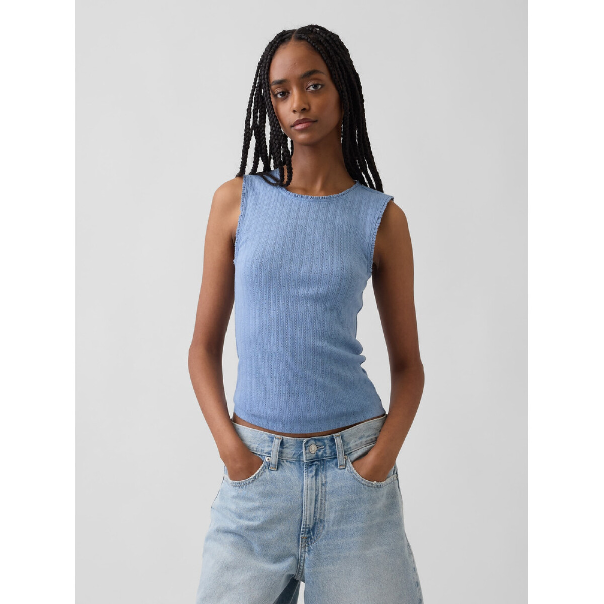 SL POINTELLE SHELL - Light Blue 